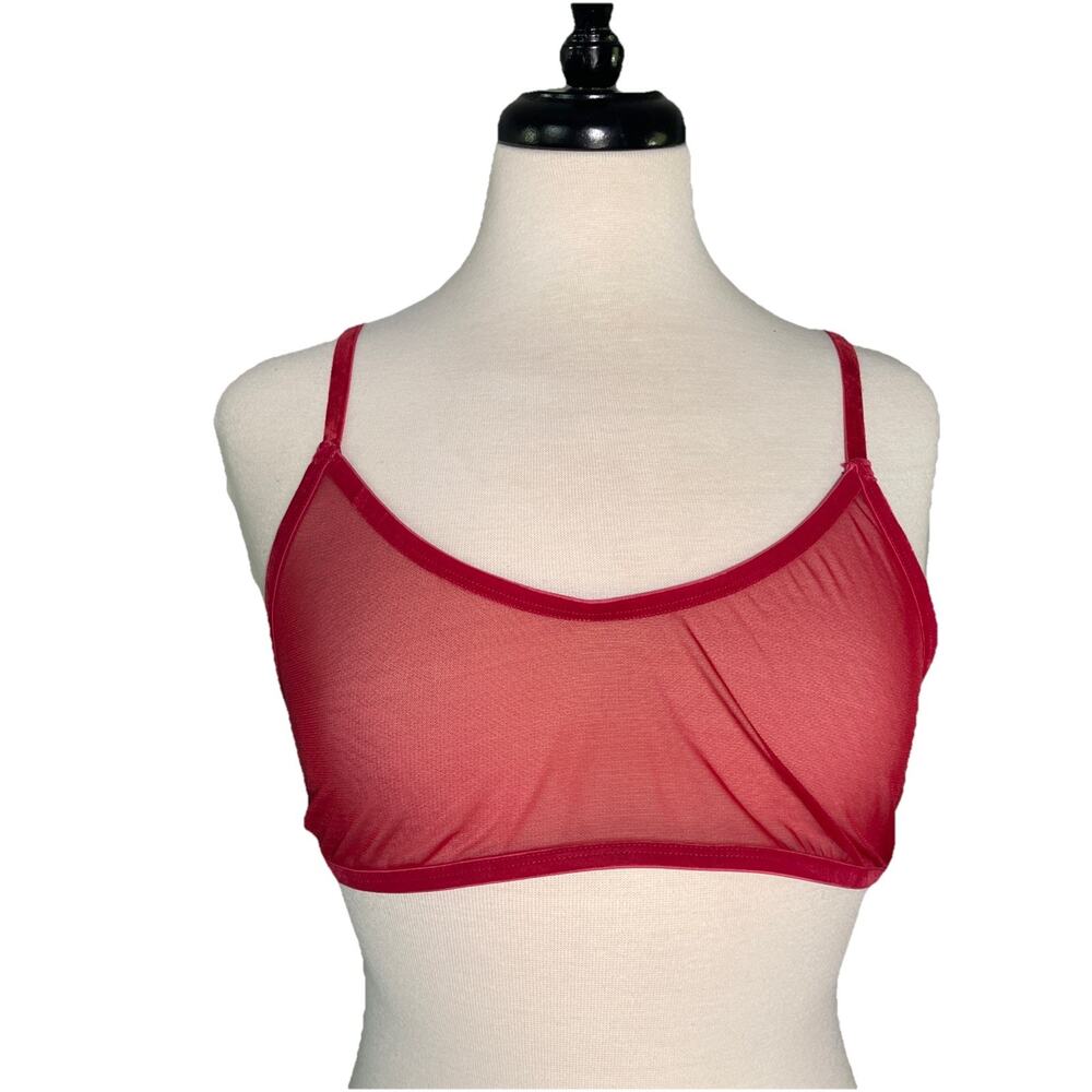ASOS Women's Red Scoop Neck Unlined Bralette Bra Size 14